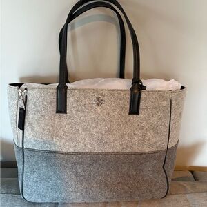 NEW Tory Burch Wool Pet Tote Dog Carrier Limited Edition Graphite Authentic RARE